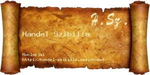 Handel Szibilla névjegykártya